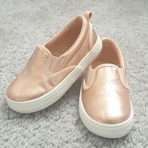 NWOT rose gold slip on sneakers